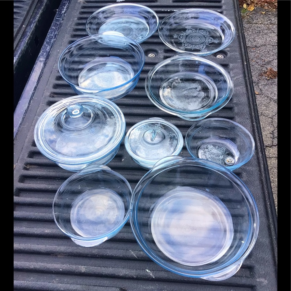 (9) Vintage 1930’s Fire King Bakeware set Rare